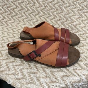 OTBT Women's Pierz Leather Fashion Sandal Mandarin Brown Size 7.5